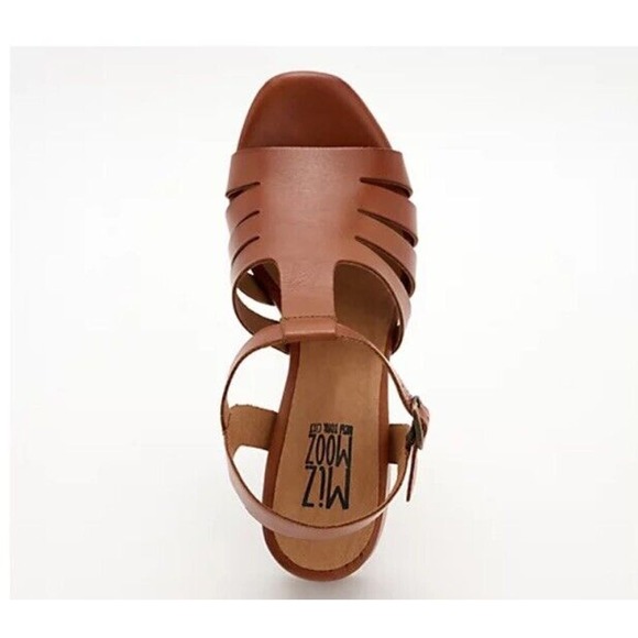New Miz Mooz Boardwalk Leather Fisherman Heeled Sandals Brandy EU 41 US 9.5-10‎ - Picture 2 of 7